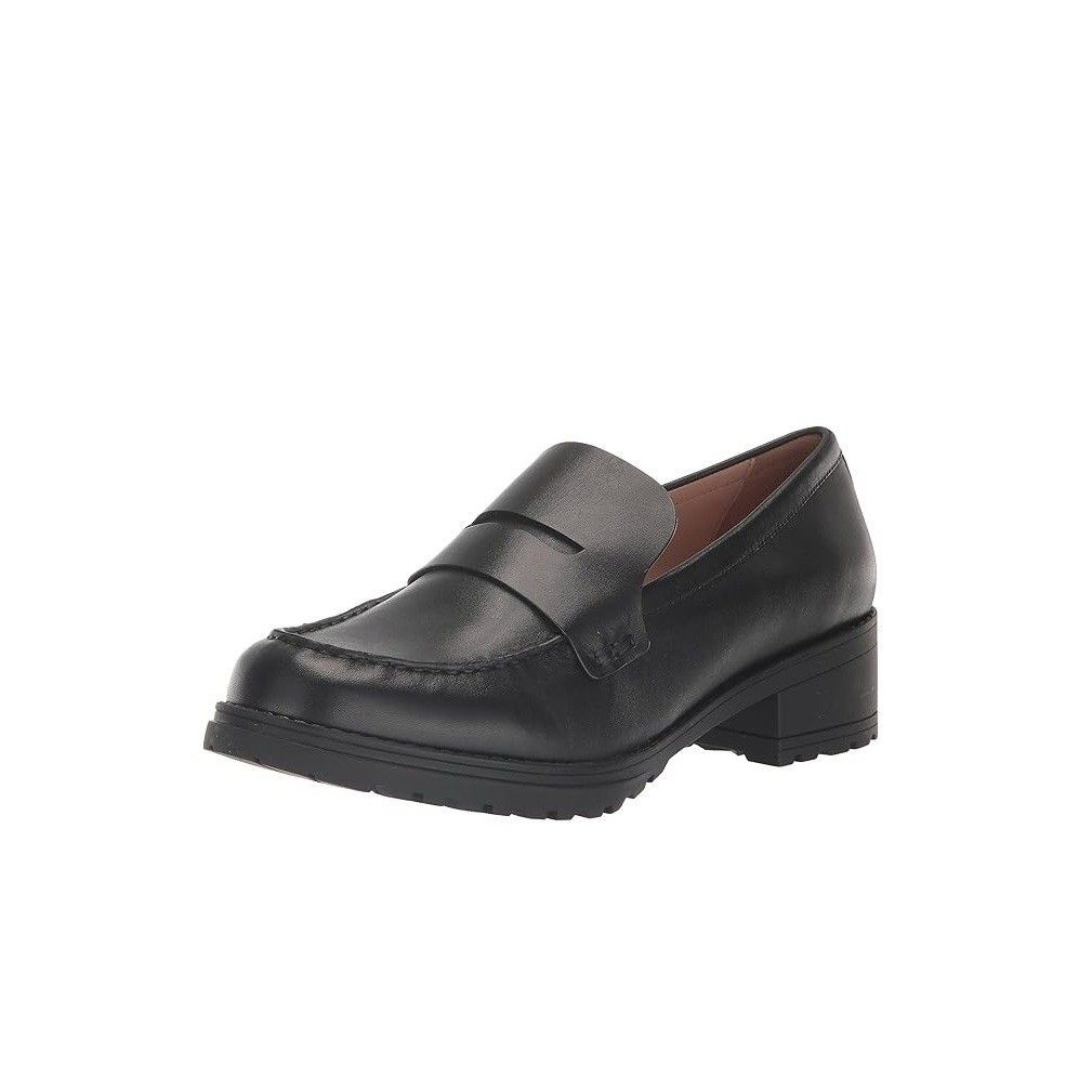 Cole Haan Womens 6.5 B Black Leather Camea Lug Loafers Nib Se4